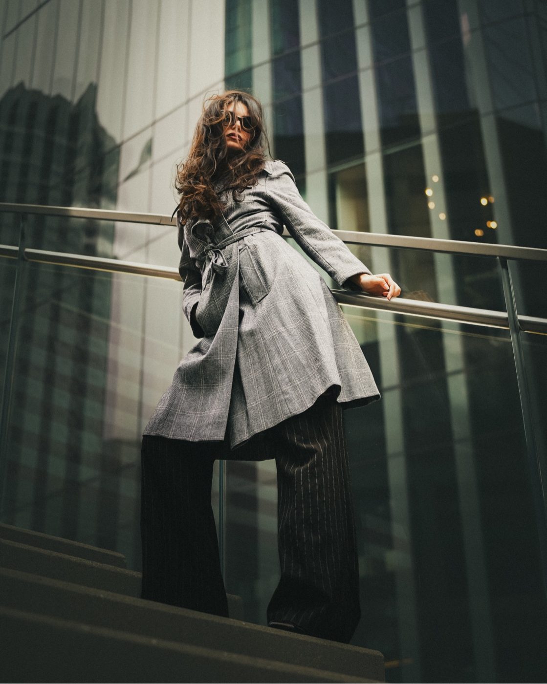Editorial portrait in a trench coat
