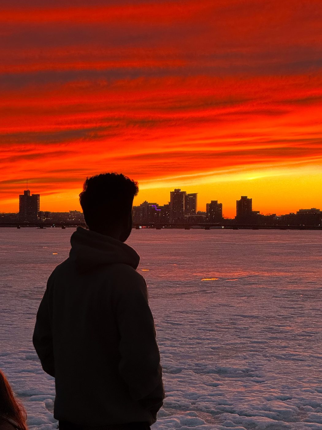 Sunset silhouette portrait
